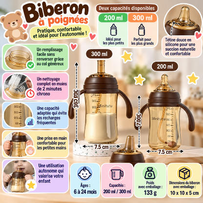 Biberon avec poignées inforgraphie