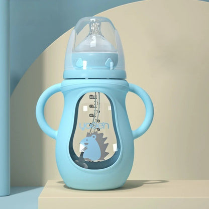 Biberon en Verre Nature Safe bleu