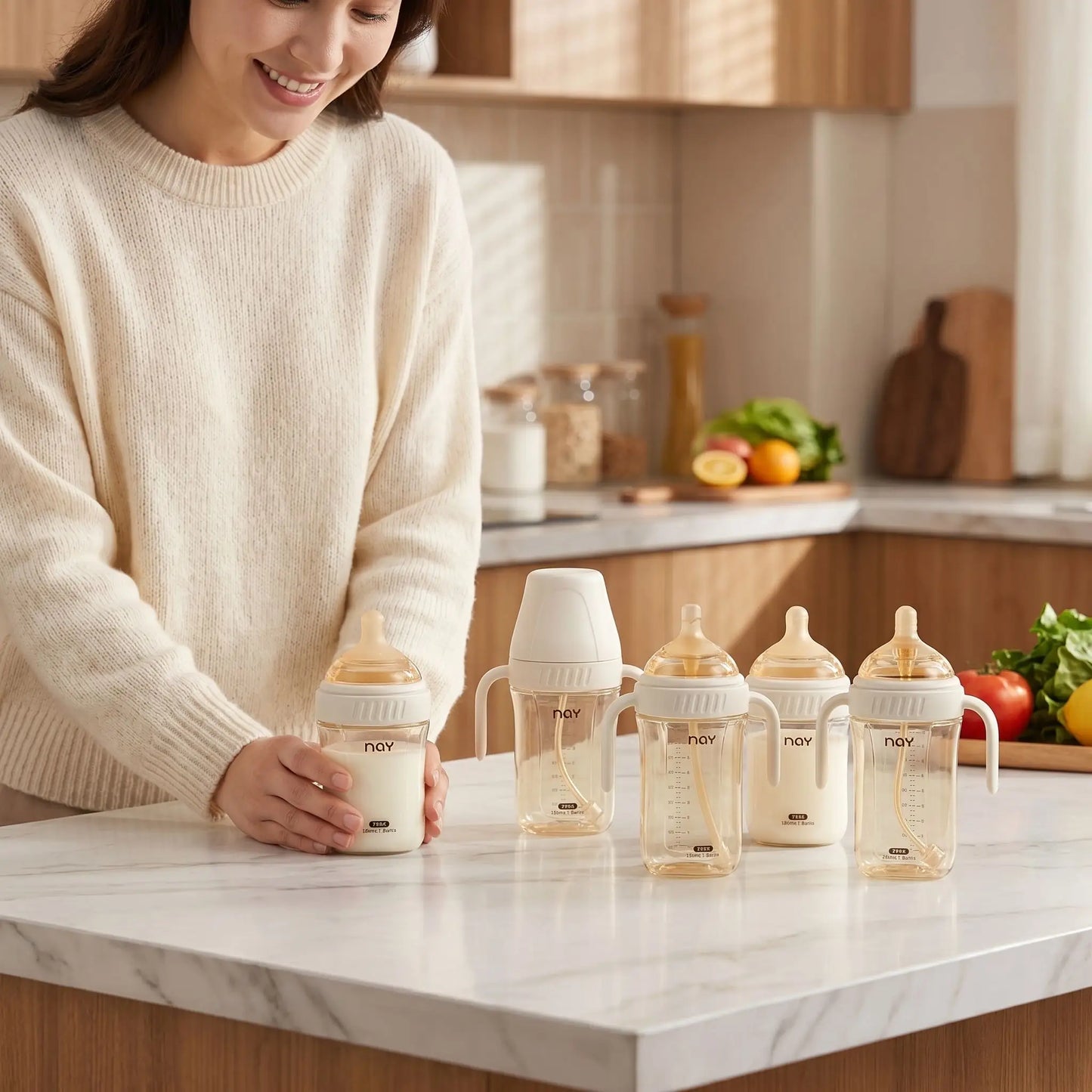 Biberon plastique anti colique transparent différente grandeur