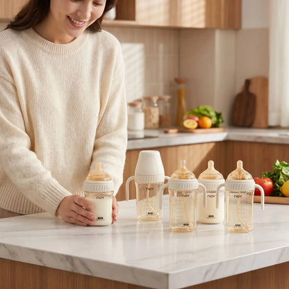 Biberon plastique anti colique transparent différente grandeur