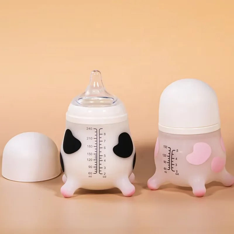 Biberon vache silicone anti coliques avec tétine