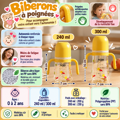 Biberons poignées informations