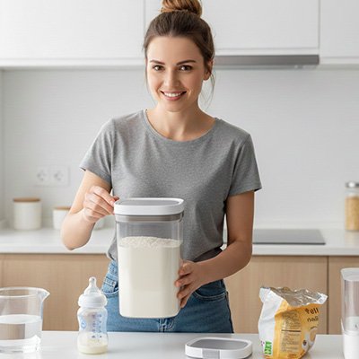 Boite doseuse lait transparente grand format