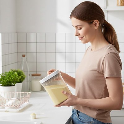 Boite doseuse lait transparent moyen format