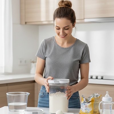 Boite doseuse lait transparent