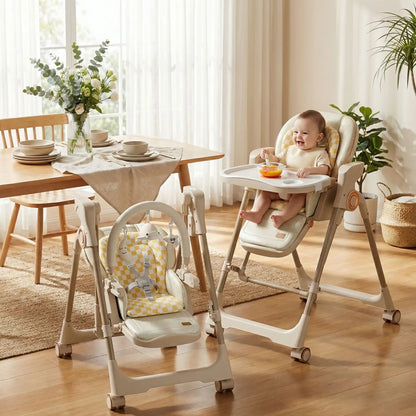 Chaise haute bébé 2 dans 1 kaki