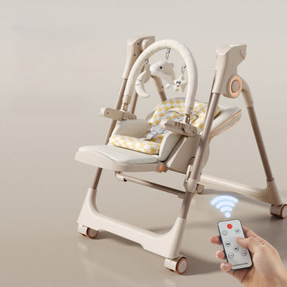 Chaise haute bébé berçante avec télécommande