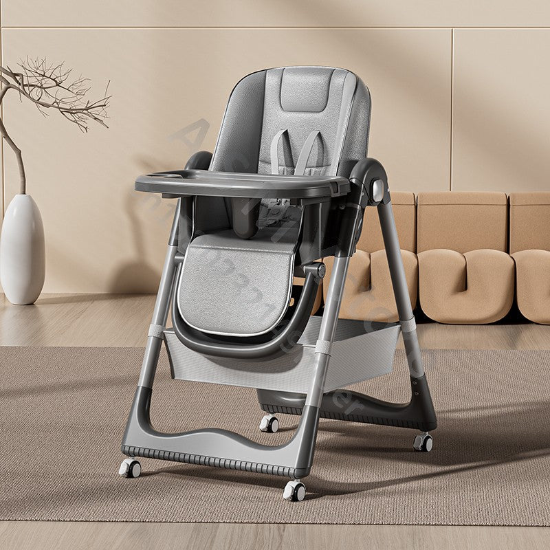 Chaise haute bébé évolutive grise