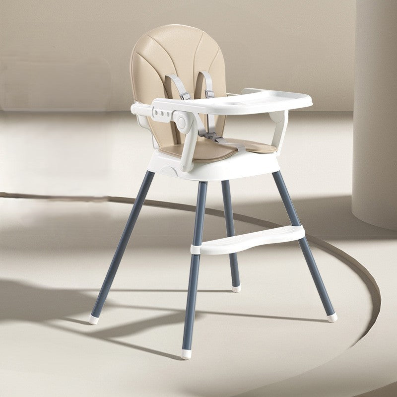 Chaise haute bébé évolutive pliable beige