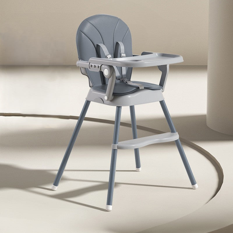 Chaise haute bébé évolutive pliable grise
