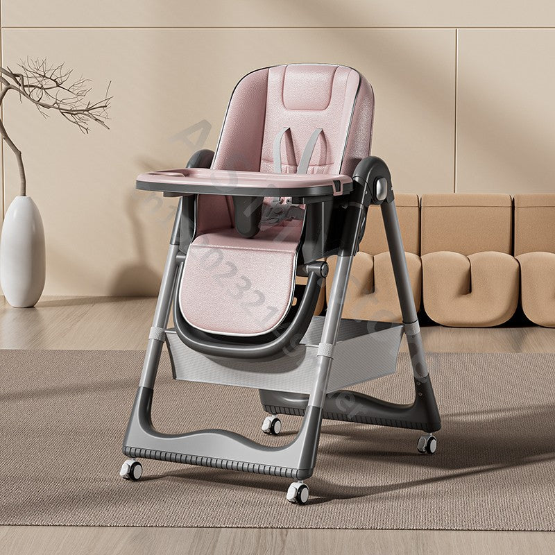 Chaise haute bébé évolutive rose