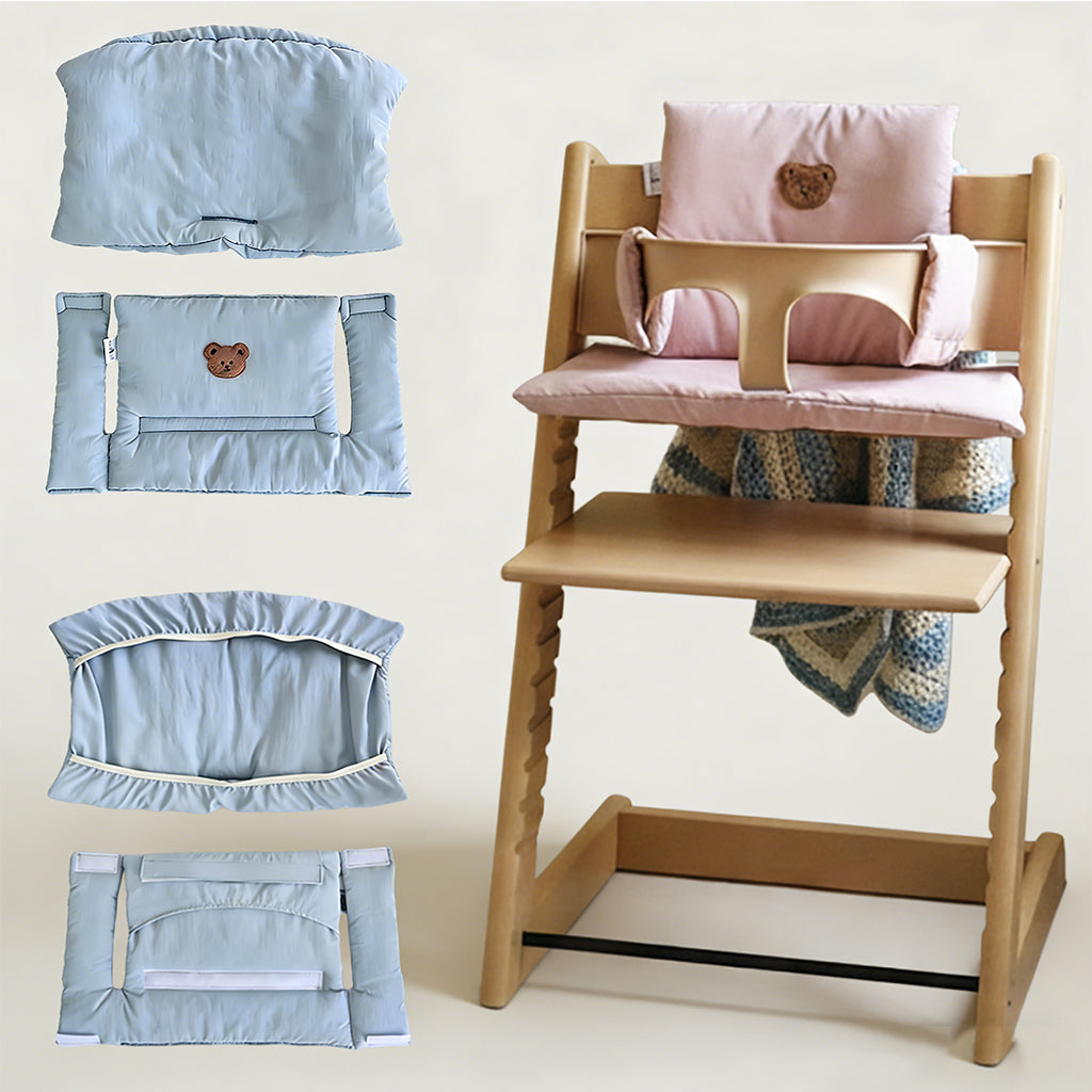 Chaise hasute coussin douceur ours bleu pâle