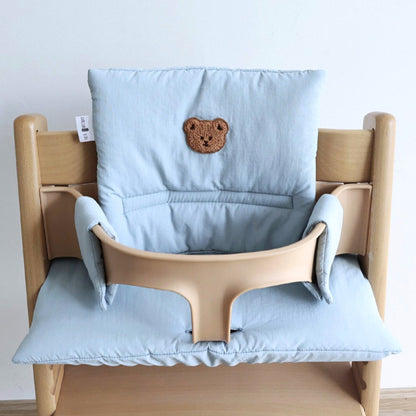 Chaise haute coussin douceur ours bleu