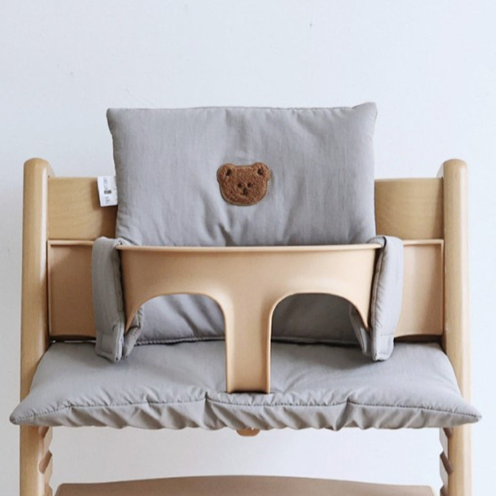 Chaise haute coussin douceur ours gris