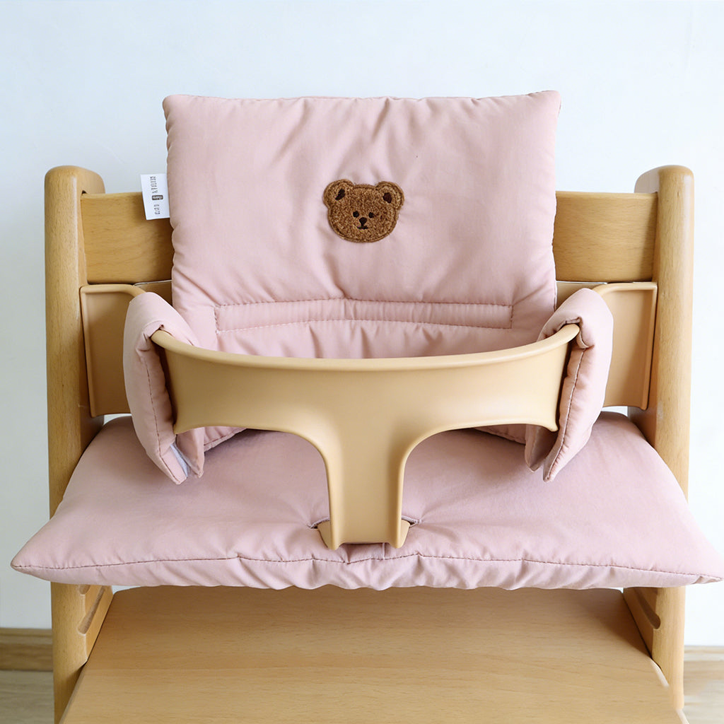 Chaise haute coussin douceur ours rose