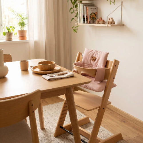 Chaise haute coussin douceur ours rose