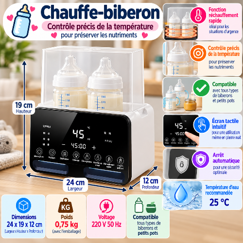 Chauffe biberon arrêt dimensions