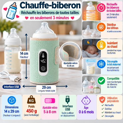 Chauffe biberon dacile dimensions