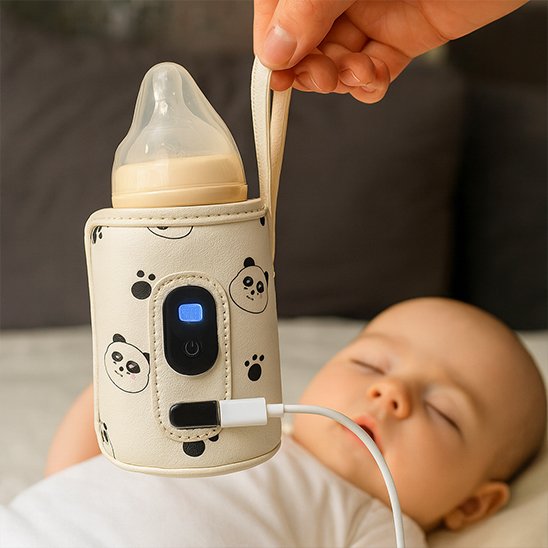 Chauffe biberon nomade avec ourson couleur beige