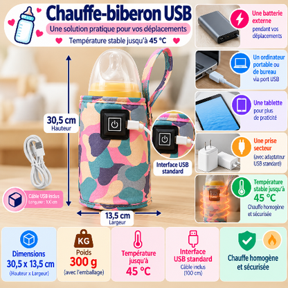 Chauffe biberon portable dimensions