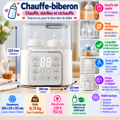 Chauffe biberon température dimensions
