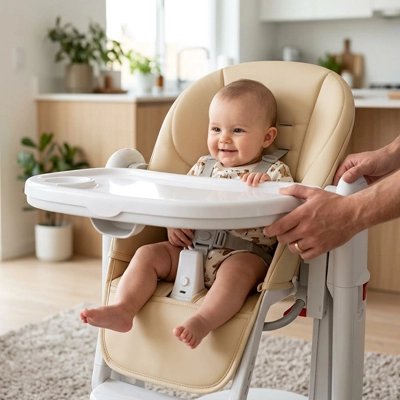 Coussin chaise haute antidérapant lavable avec bébé