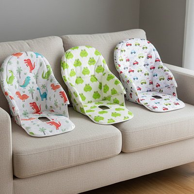 Coussin chaise haute dinosaure