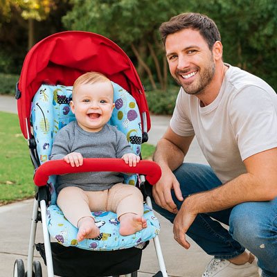 Coussin pour chaise haute bleu