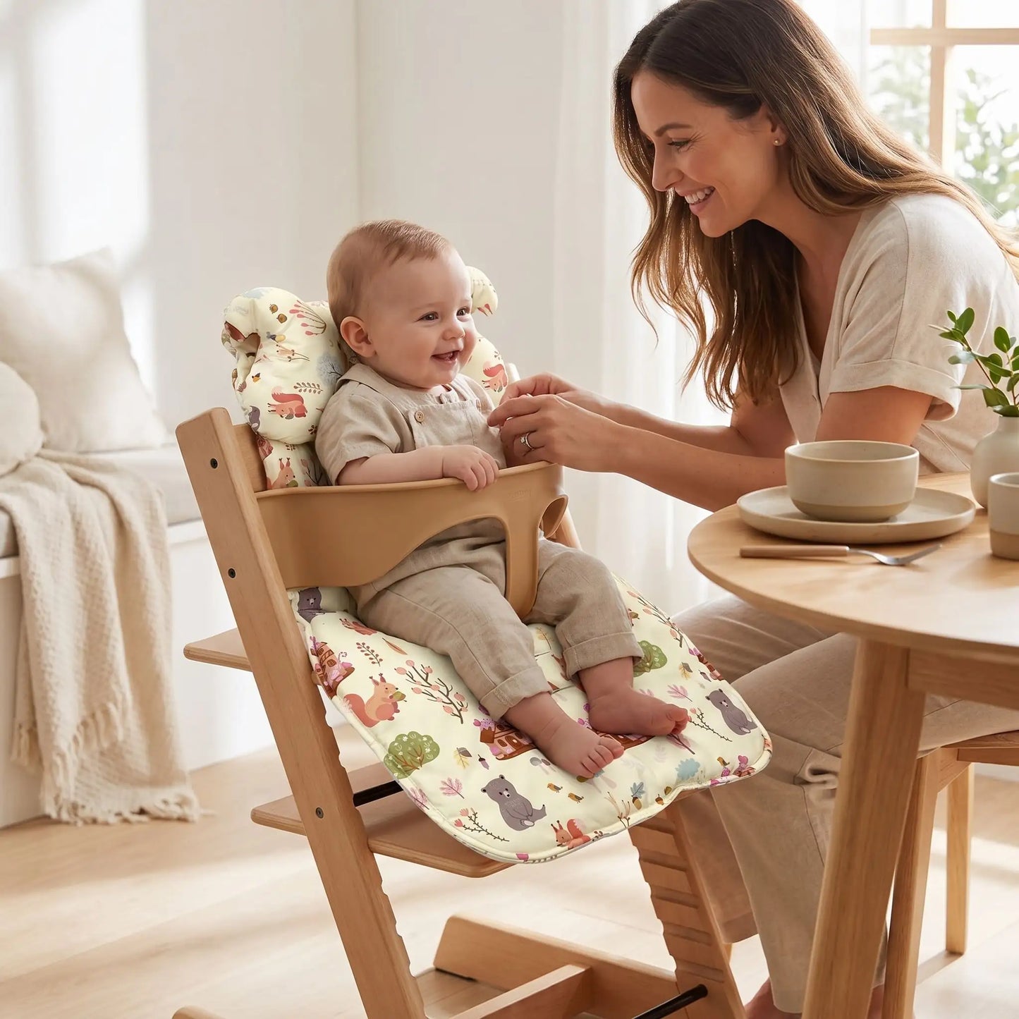 Coussin pour chaise haute confort blanc