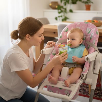 Coussin pour chaise haute rose