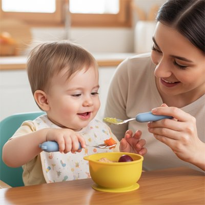 Couvert bébé​ Ergonomique bleu