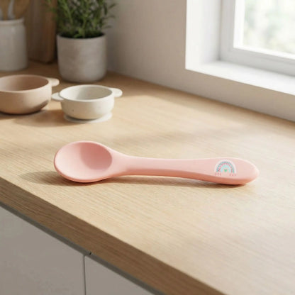 couvert ergonomique bébé rose pâle