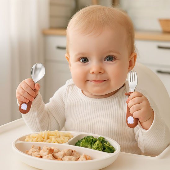 Couvert pour bébé-Samantha-brun 