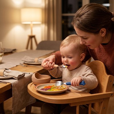 Couvert pour bébé mange bien