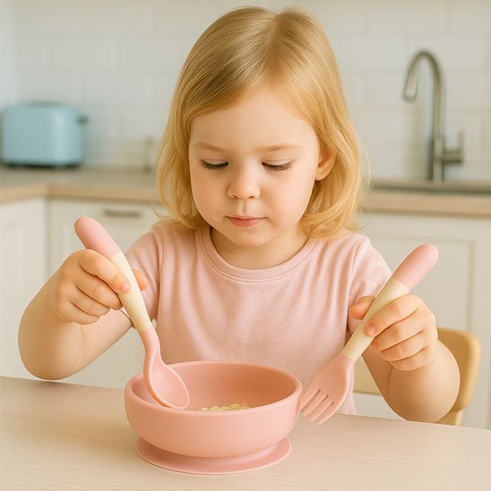 Couvert pour bébé rose