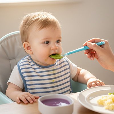 Cuillère bébé ergonomique-bleu