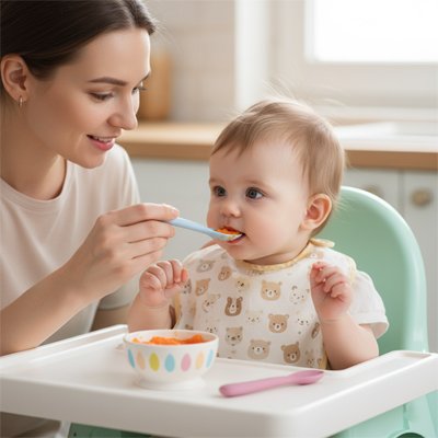 Cuillère bébé ergonomique nomade bleu pâle