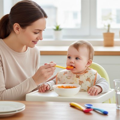 Cuillère bébé ergonomique sécurisée jaune