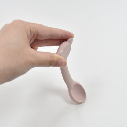 Cuillère ergonomique bébé flexible ourson beige