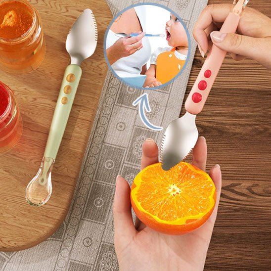 Cuillère pour Bébé pratique orange