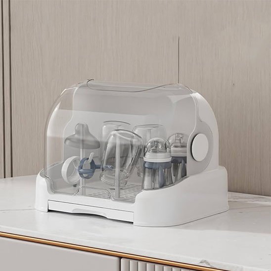 Egouttoir biberon avec tiroir blanc