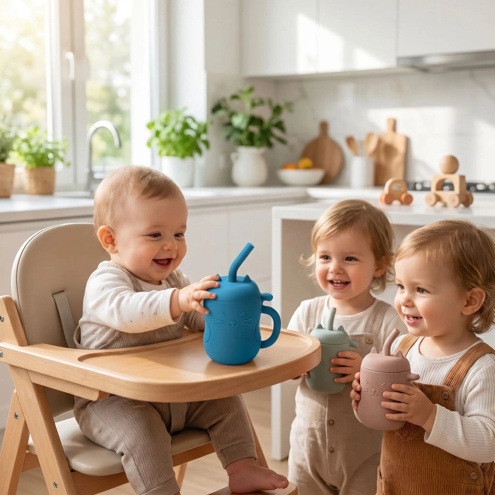 Gobelet anti fuite bébé bleu