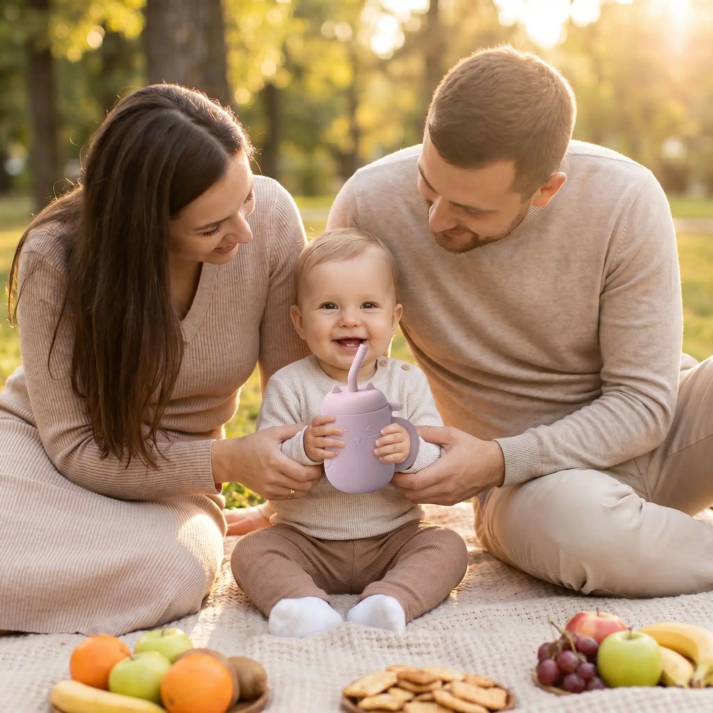 Gobelet anti fuite bébé rose pâle