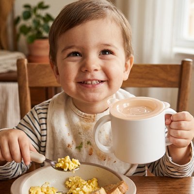 Gobelet bébé antifuite ergonomique blanc 
