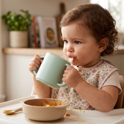 Gobelet bébé antifuite ergonomique vert