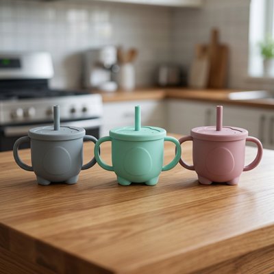 Gobelet bébé pourssin antifuite couleur variés