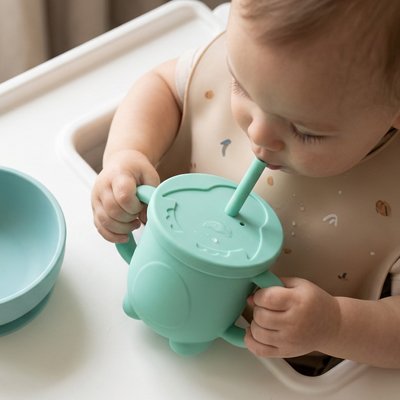 Gobelet bébé poussin antifuite vert