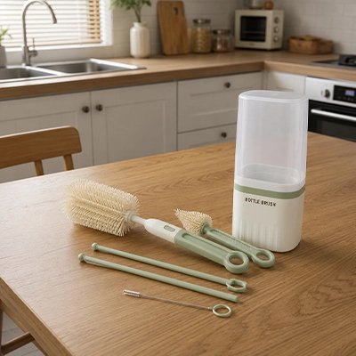 Goupillon biberon ultra efficace avec boite de rengement