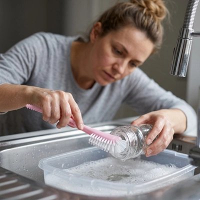 Goupillon biberon conçu pour un nettoyage parfait avec bouteille