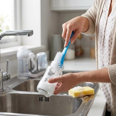 Goupillon biberon conçu pour un nettoyage parfait avec biberon